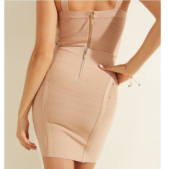 GUESS Marciano Beige Tan Mirage Bandage Crop Top - Size XXS, XS, 00, 0 - Picture 6 of 6